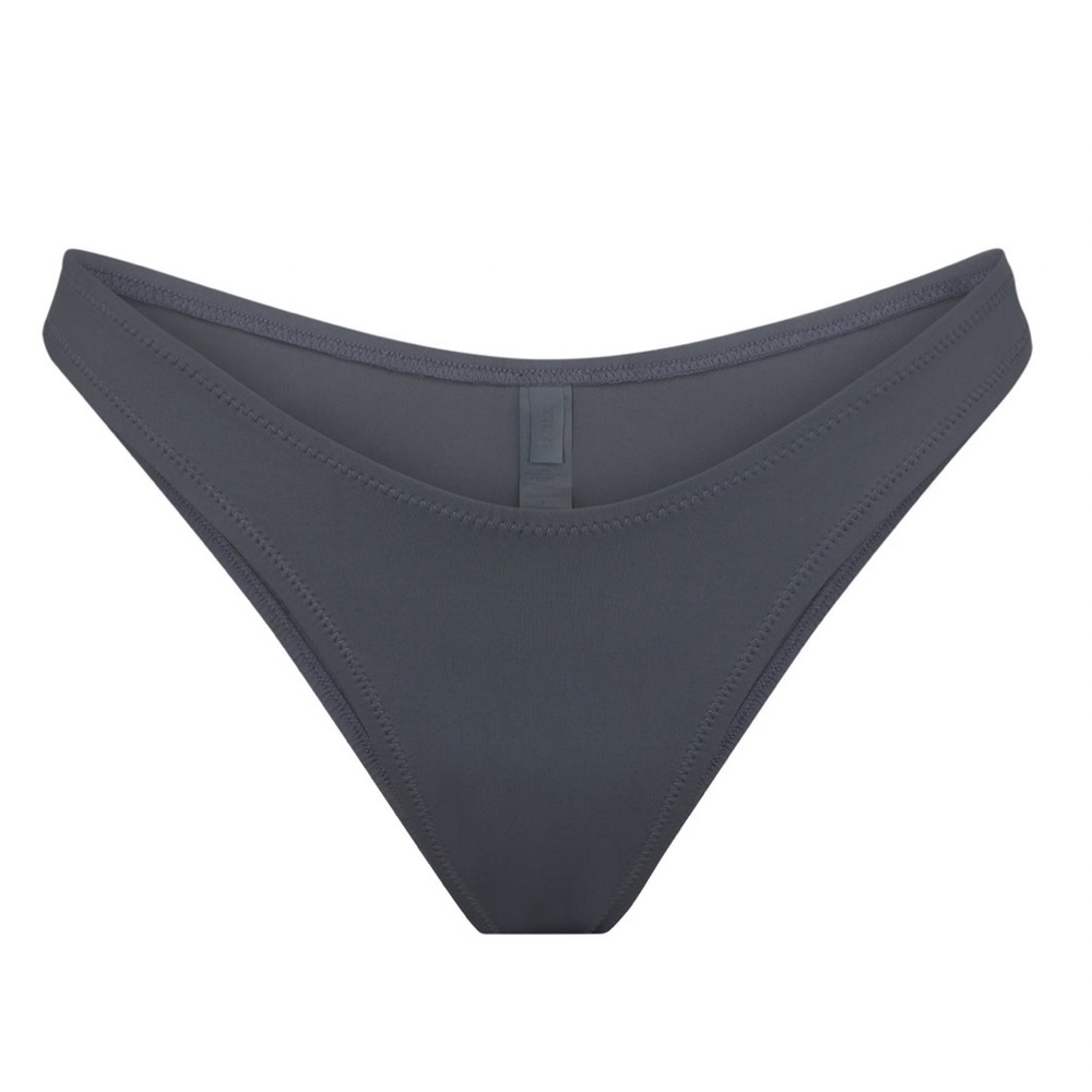 Skims Cheeky Tanga Swim Bottoms Size XL Gunmetal